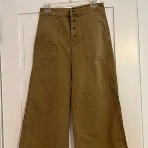 J.Crew Wide Leg High Rise Cropped Khakis Size 4